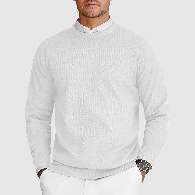 Men's Casual Crew Neck Sweater Relaxed Fit Long Sleeve Everyday Layering