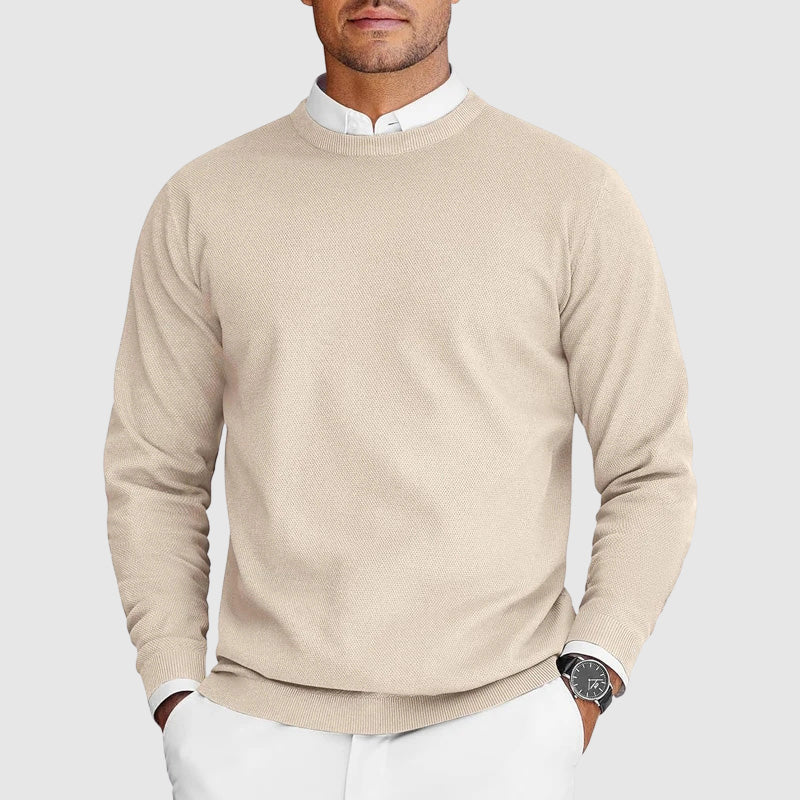 Men's Casual Crew Neck Sweater Relaxed Fit Long Sleeve Everyday Layering