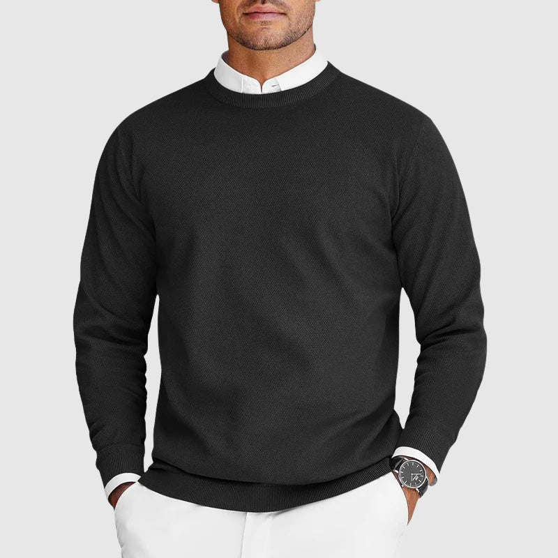 Men's Casual Crew Neck Sweater Relaxed Fit Long Sleeve Everyday Layering
