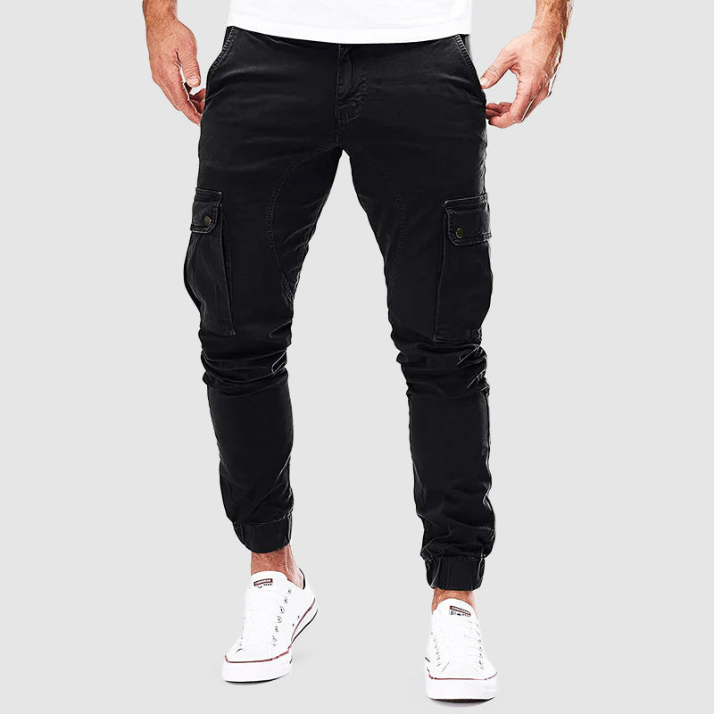 Men's Tactical Slim-Fit Trousers Multi-Pocket Design Versatile Everyday Wear