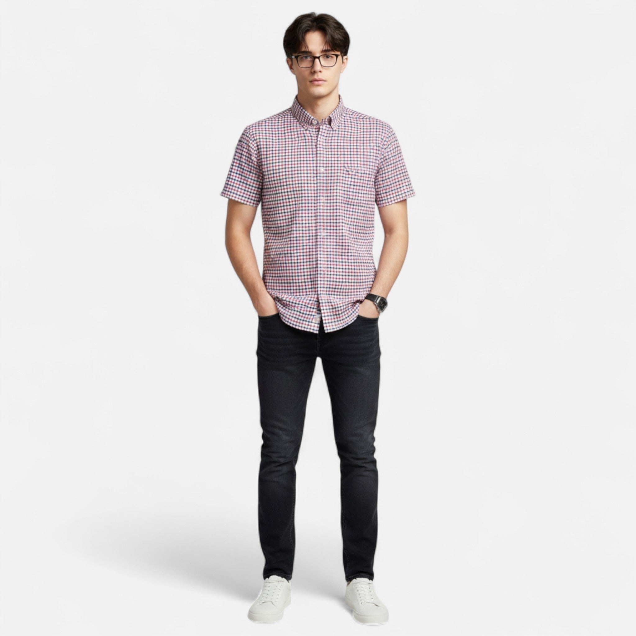 Men's Classic Short Sleeve Button-Up Shirt | Casual