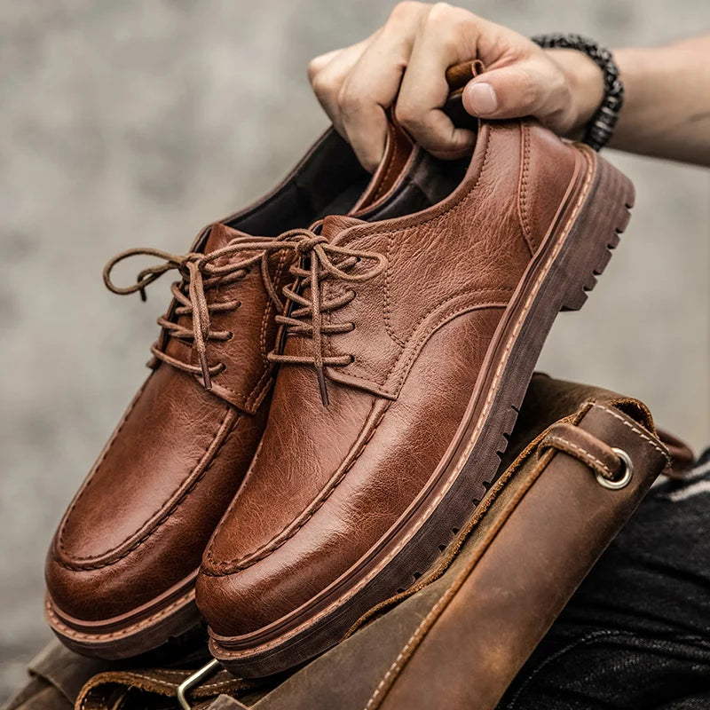 Men's Moc-Toe Dress Shoes Classic Style Casual Everyday Versatile Footwear
