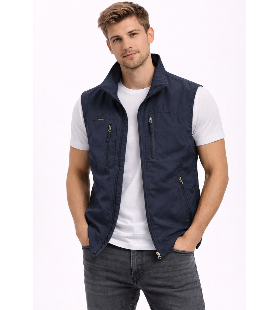 Men's Stylish Outdoor Vest | Zippered with Stand-Up Collar