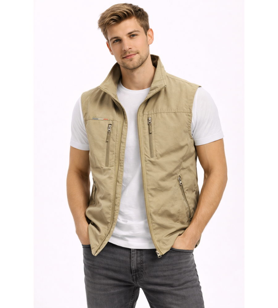 Men's Stylish Outdoor Vest | Zippered with Stand-Up Collar