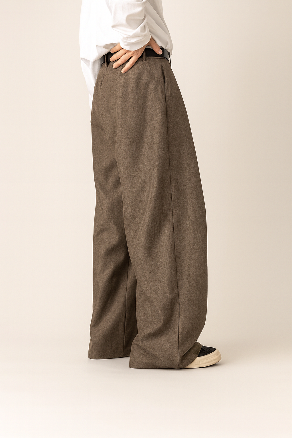 Men's Wide Leg Trousers High Waist Pleated Flowy Tailored Smart-Casual Office Everyday Relaxed Versatile Rutledge