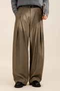 Men's Wide Leg Trousers High Waist Pleated Flowy Tailored Smart-Casual Office Everyday Relaxed Versatile Rutledge