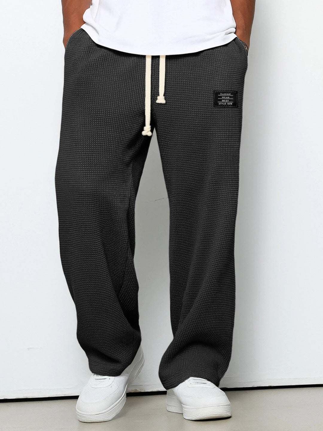 Men's Urban Wide-Leg Trousers Relaxed Fit Casual Everyday Stylish Modern