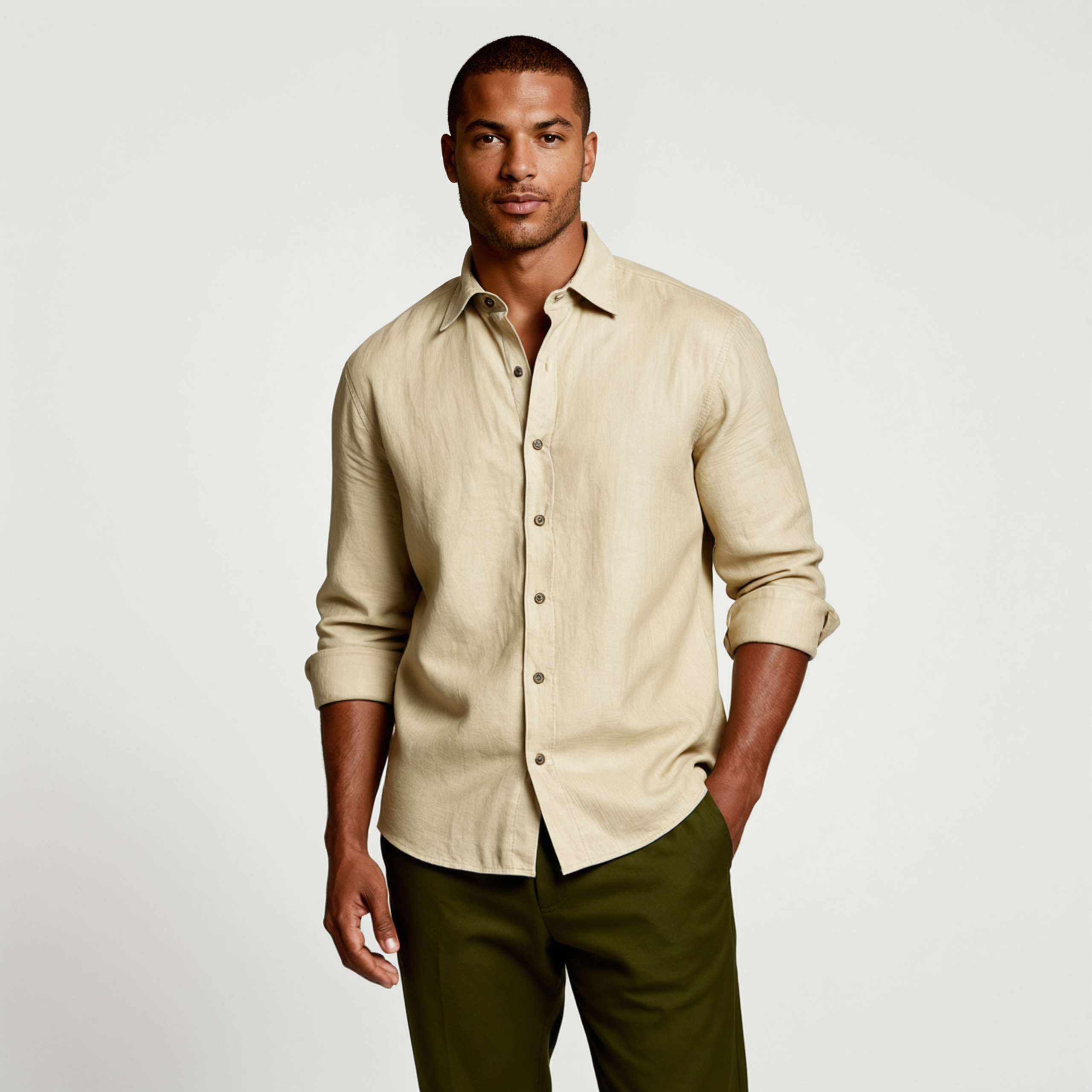 Men's Casual Long Sleeve Shirt | Vintage