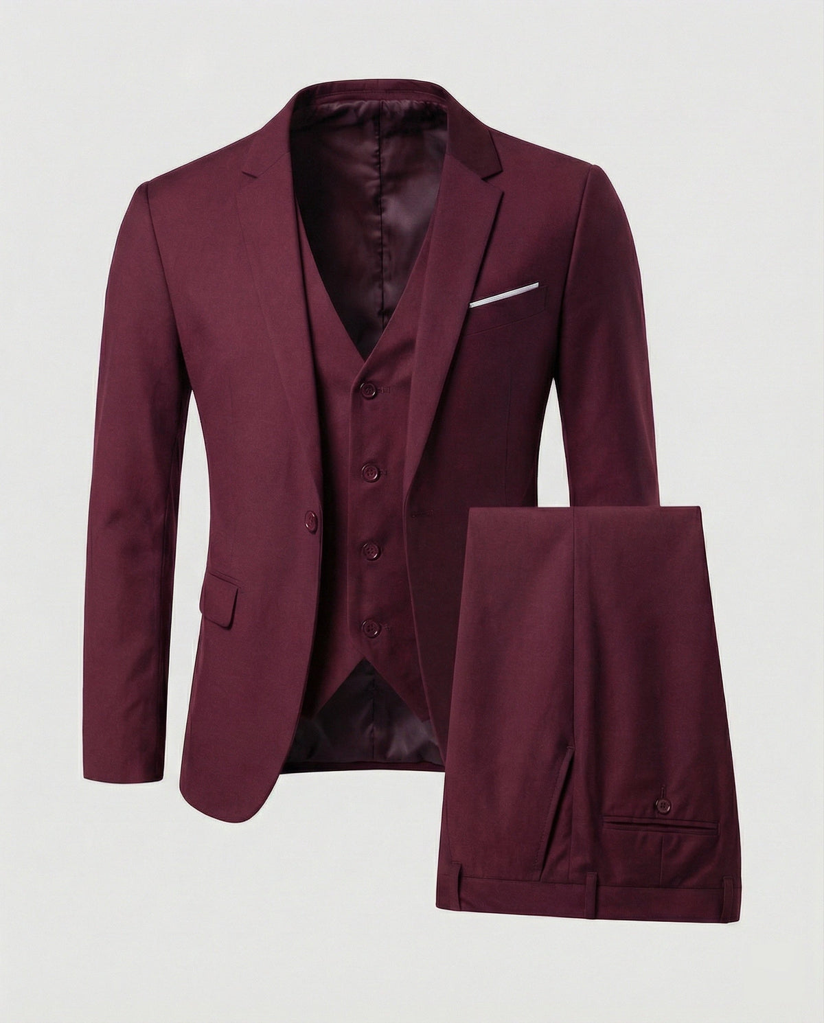 Men's Tailored Suit Jacket Classic Fit Notched Lapel Single-Breasted Formal