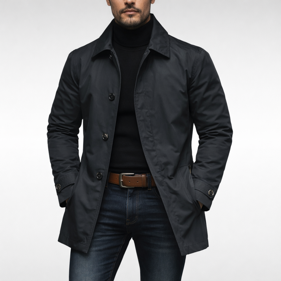 Men's All-Weather Coat Versatile Outerwear Adjustable Fit Waterproof Stylish
