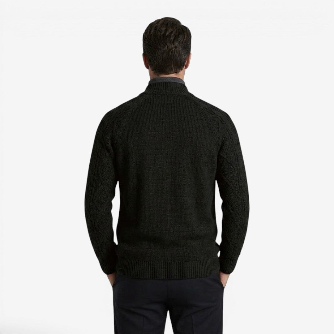 Men's Cable Knit Cardigan Button Closure Long Sleeve Cozy Autumn Winter