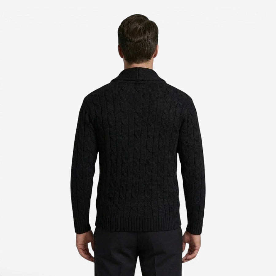 Men's Cable Knit Cardigan Button Closure Long Sleeve Cozy Autumn Winter