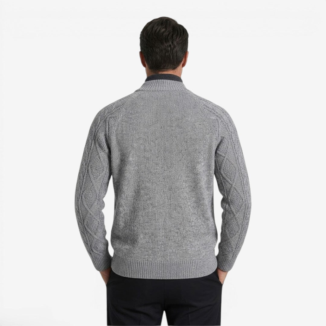 Men's Cable Knit Cardigan Button Closure Long Sleeve Cozy Autumn Winter