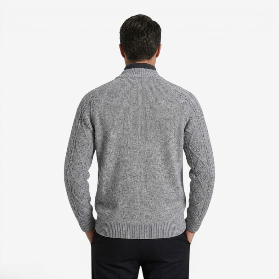 Men's Cable Knit Cardigan Button Closure Long Sleeve Cozy Autumn Winter