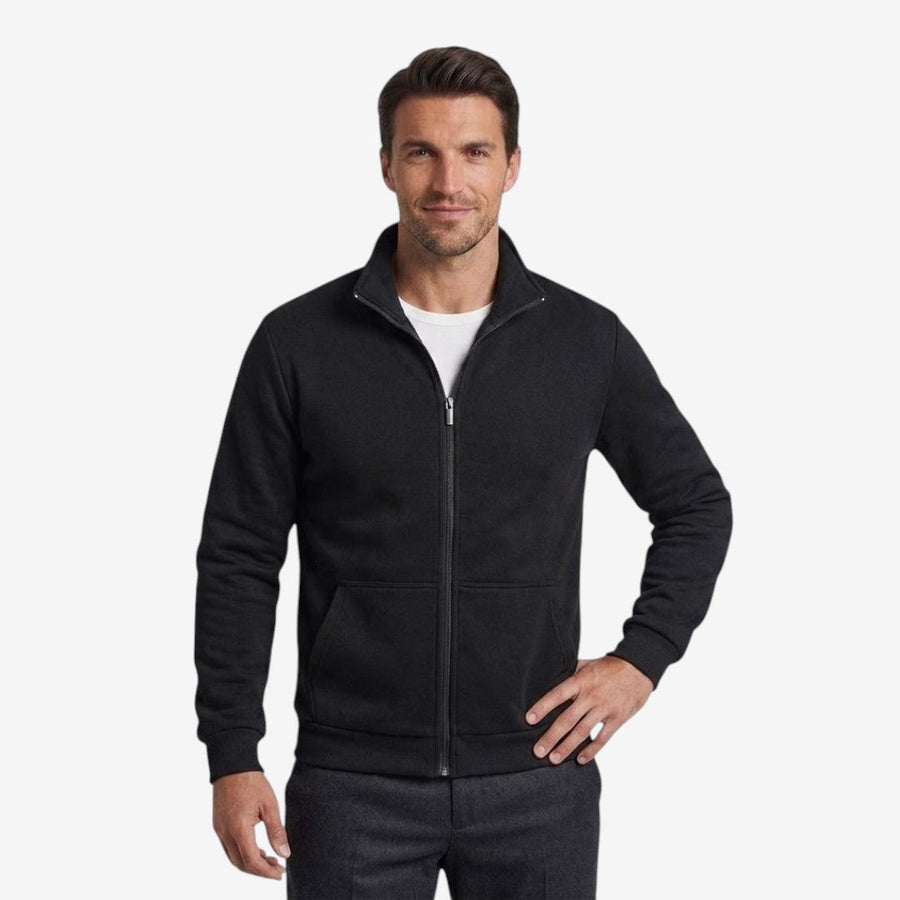Men's Casual Knit Zip Jacket High-Neck Warm Layered Everyday Style
