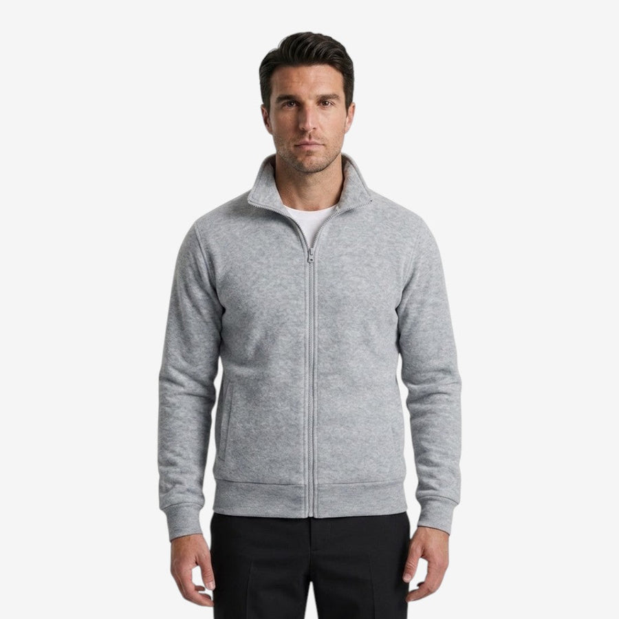 Men's Casual Knit Jacket Zip Closure Stand Collar Pockets Everyday Wear