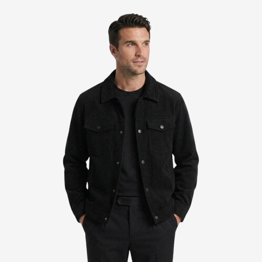 Men's Knit Corduroy Jacket Button Closure Pockets Casual Everyday