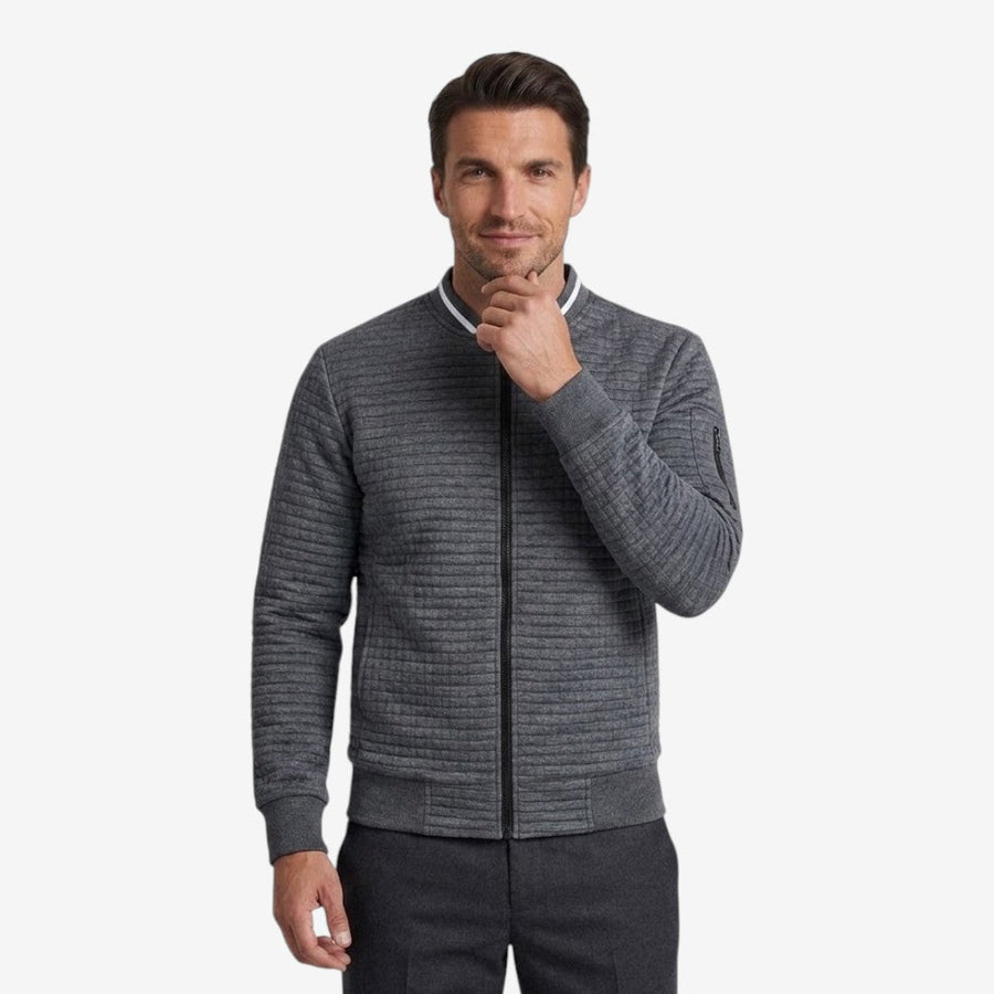 Men's Casual Plaid Jacket Full Zip Stand Collar Everyday Layering