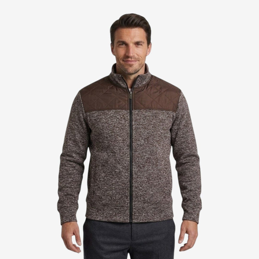 Men's Quilted Knit Jacket Smart Casual Stand Collar Stylish Layering