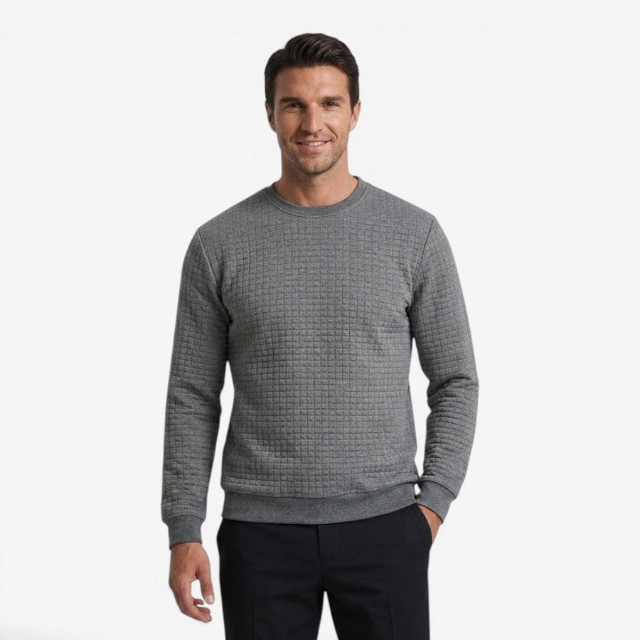 Men's Casual Textured Sweatshirt Long Sleeve Pullover Everyday Relaxed