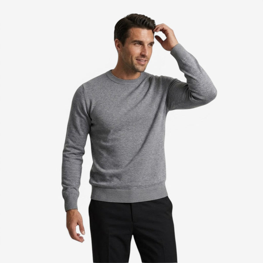 Men's Crew-Neck Knit Jumper Long Sleeve Casual Everyday Wear