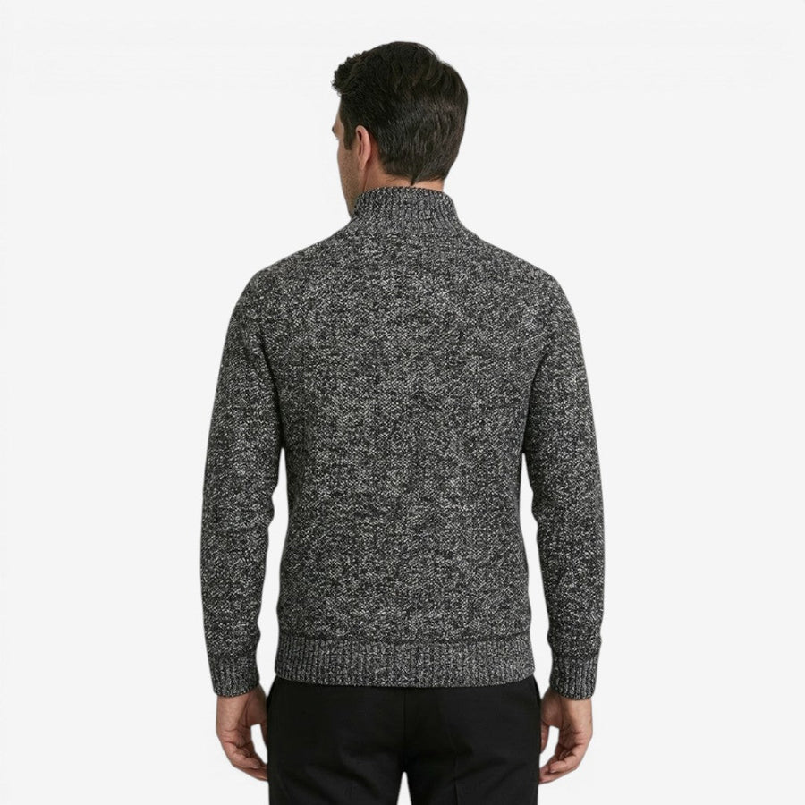 Men's Warm Quarter Zip Jumper Knit Casual Layering Fall Winter
