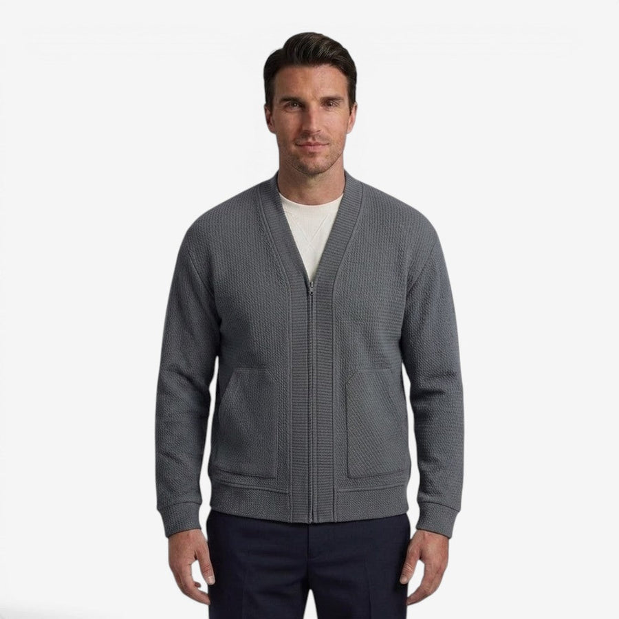 Men's Zip-Up Cardigan with Pockets Casual Knit Everyday Layering