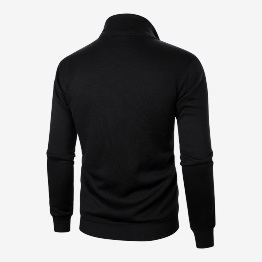 Men's Casual Knit Jacket Zip Closure Stand Collar Pockets Everyday Wear