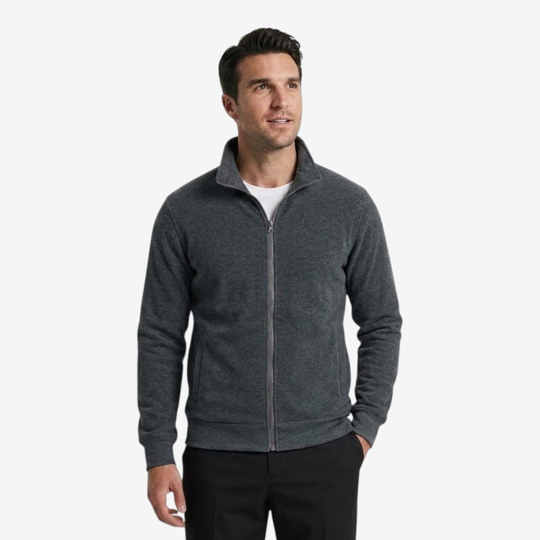 Men's Casual Knit Jacket Zip Closure Stand Collar Pockets Everyday Wear