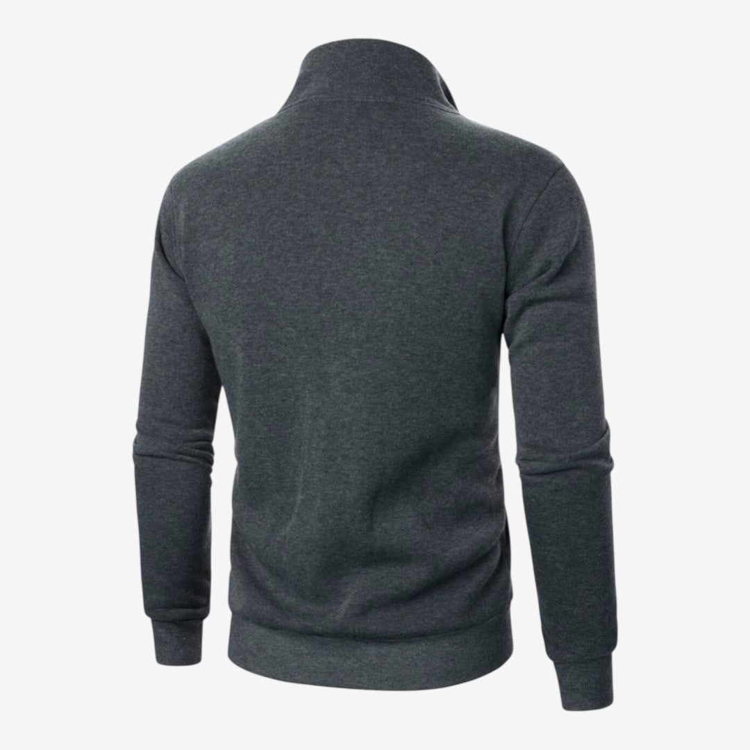 Men's Casual Knit Jacket Zip Closure Stand Collar Pockets Everyday Wear