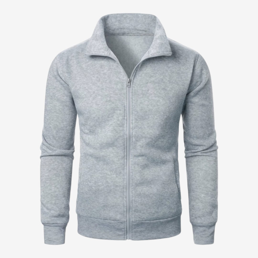 Men's Casual Knit Jacket Zip Closure Stand Collar Pockets Everyday Wear