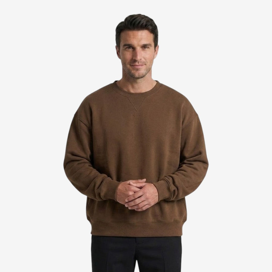 Men's Casual Crew-Neck Sweatshirt Relaxed Fit Soft Everyday Wear