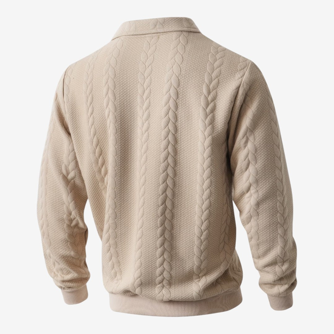 Men's Knit Quarter Zip Jumper Casual Warm Layering Everyday Wear