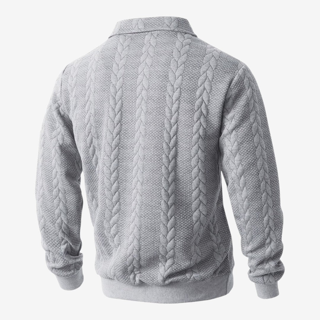 Men's Knit Quarter Zip Jumper Casual Warm Layering Everyday Wear
