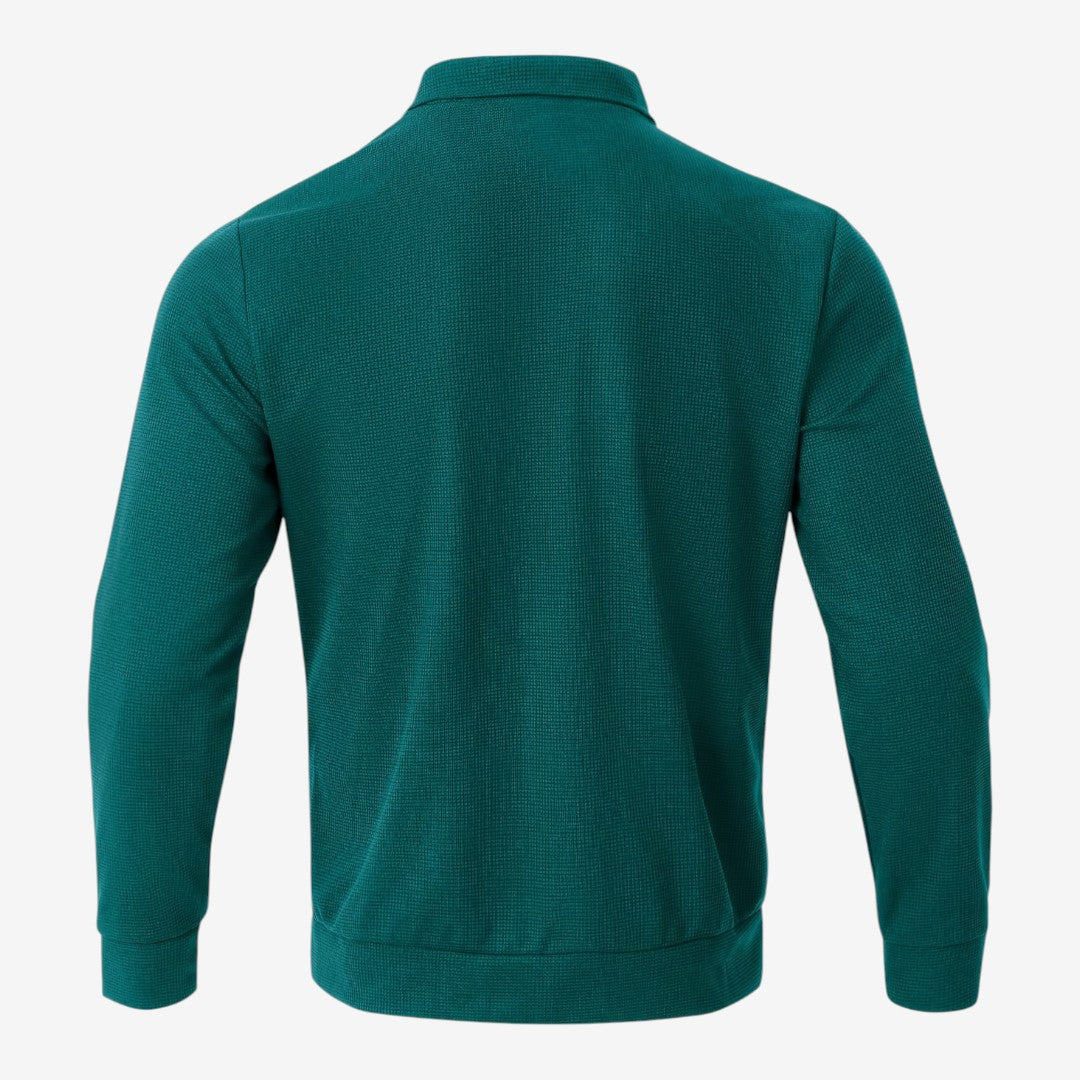 Men's Waffle Jacket Full Zip Collared Casual Everyday Layering
