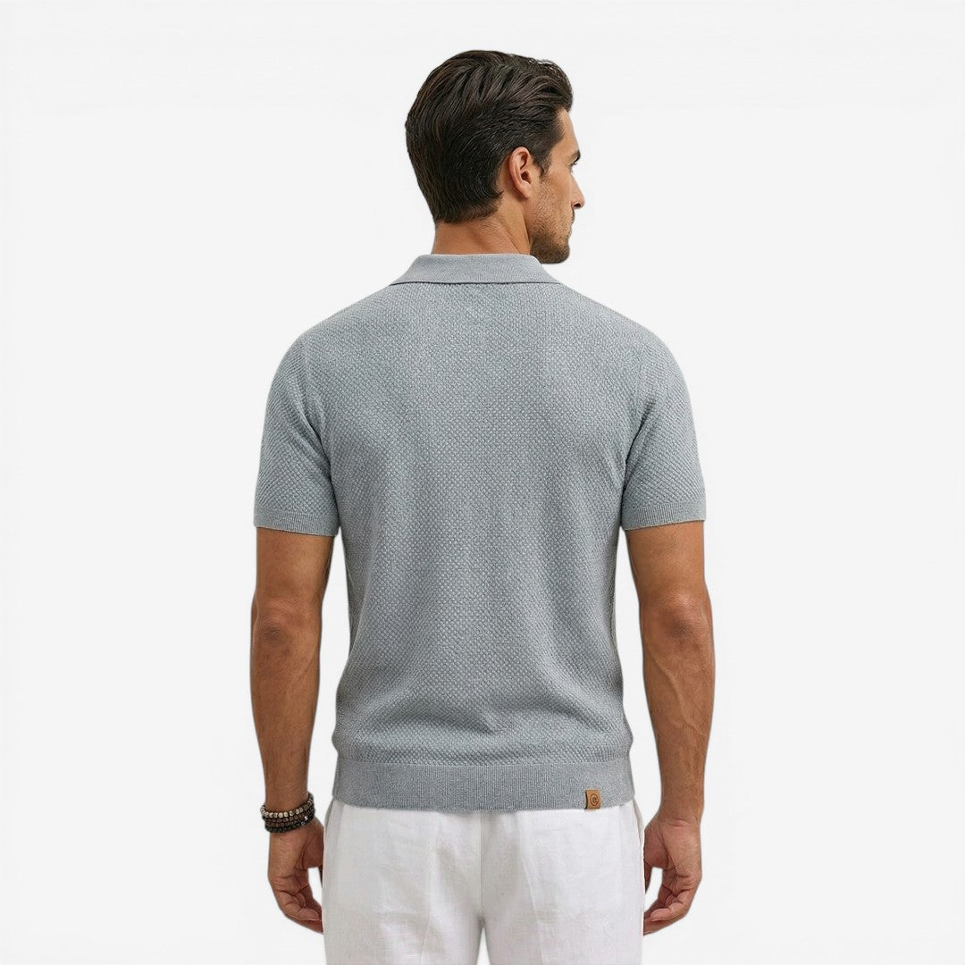 Men's Short Sleeve Knit Polo Shirt Casual Summer Relaxed Fit Everyday Wear