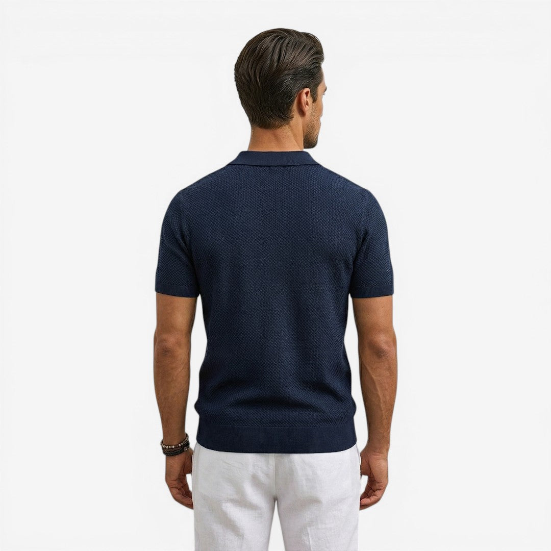 Men's Short Sleeve Knit Polo Shirt Casual Summer Relaxed Fit Everyday Wear