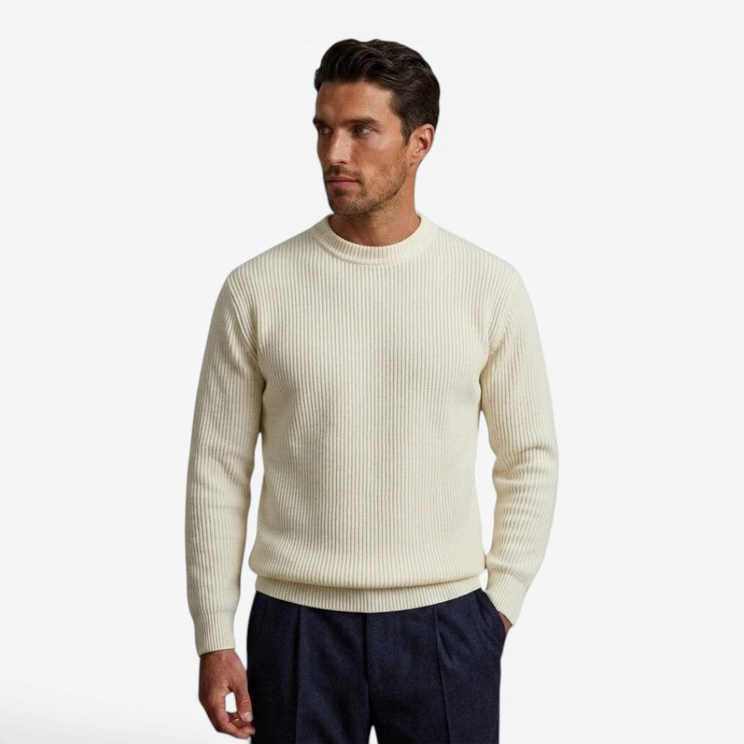 Men's Soft Knit Crew-Neck Jumper Relaxed Fit Long Sleeve Casual Everyday Wear