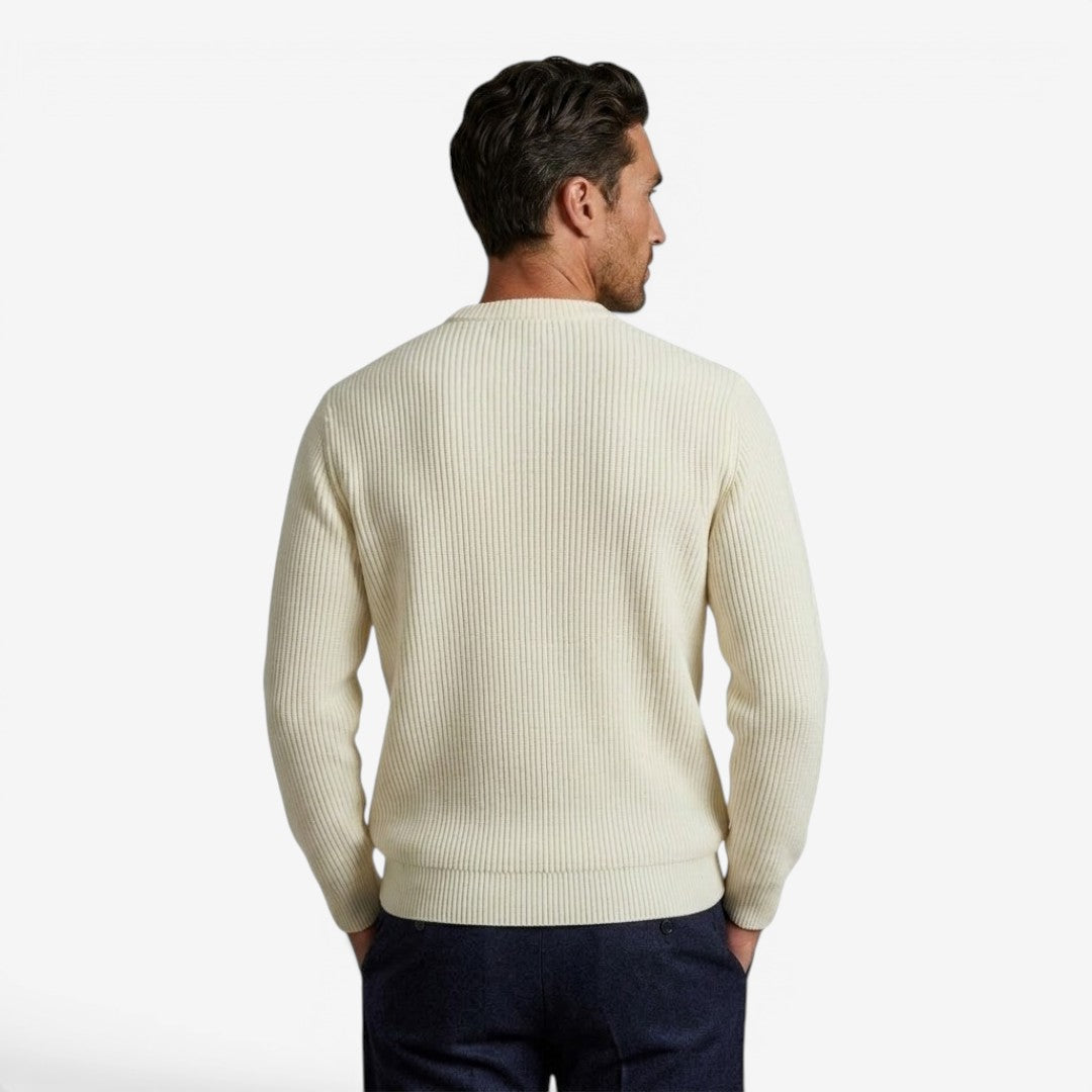 Men's Soft Knit Crew-Neck Jumper Relaxed Fit Long Sleeve Casual Everyday Wear