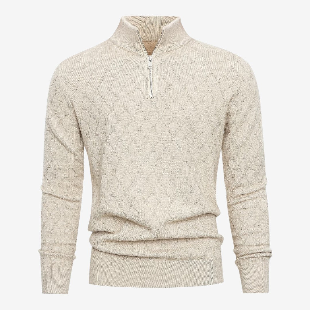 Men's Soft Stretch Quarter Zip Jumper Stand Collar Casual Everyday Wear