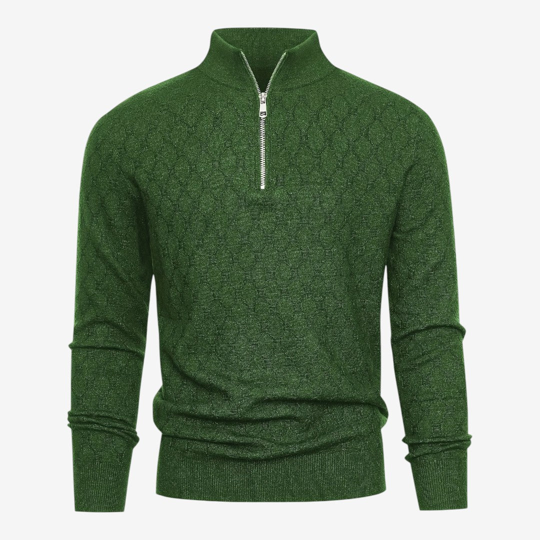 Men's Soft Stretch Quarter Zip Jumper Stand Collar Casual Everyday Wear