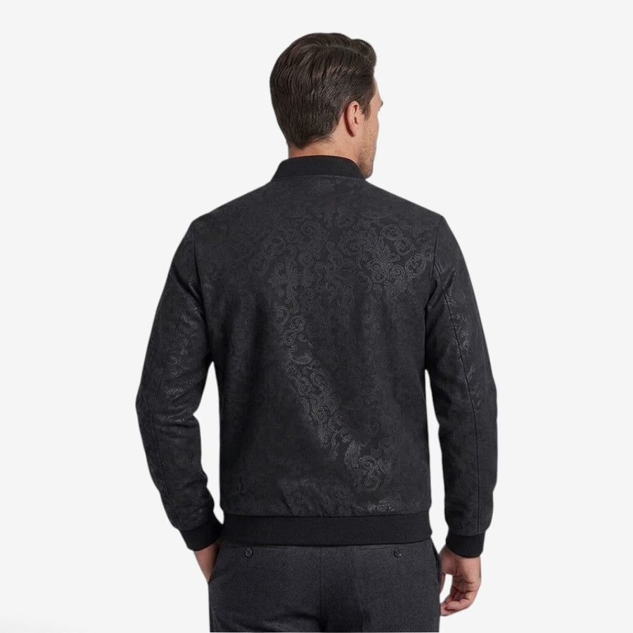 Men's Textured Stand Collar Jacket Zip-Up Casual Everyday Layering