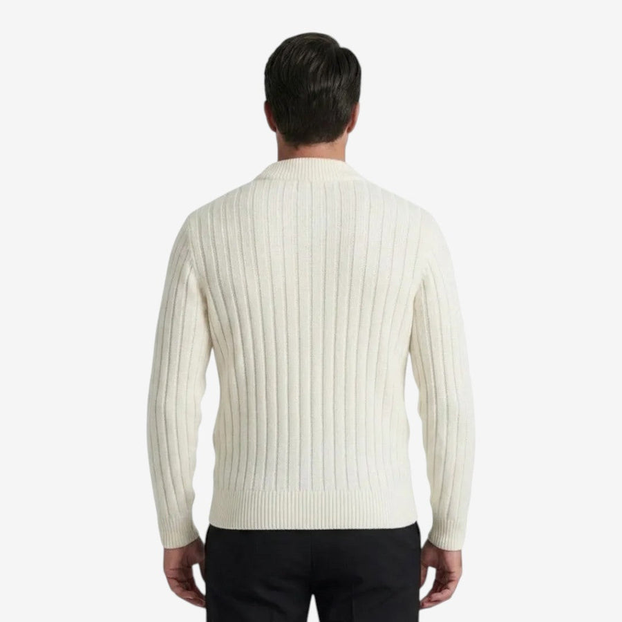 Men's Thick Knit Mock-Neck Jumper Warm Winter Casual Knitwear