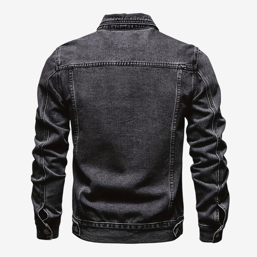 Men's Vintage Slim Fit Denim Jacket Classic Lapel Casual Everyday Wear