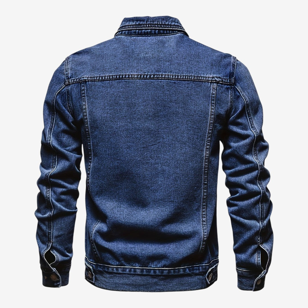 Men's Vintage Slim Fit Denim Jacket Classic Lapel Casual Everyday Wear