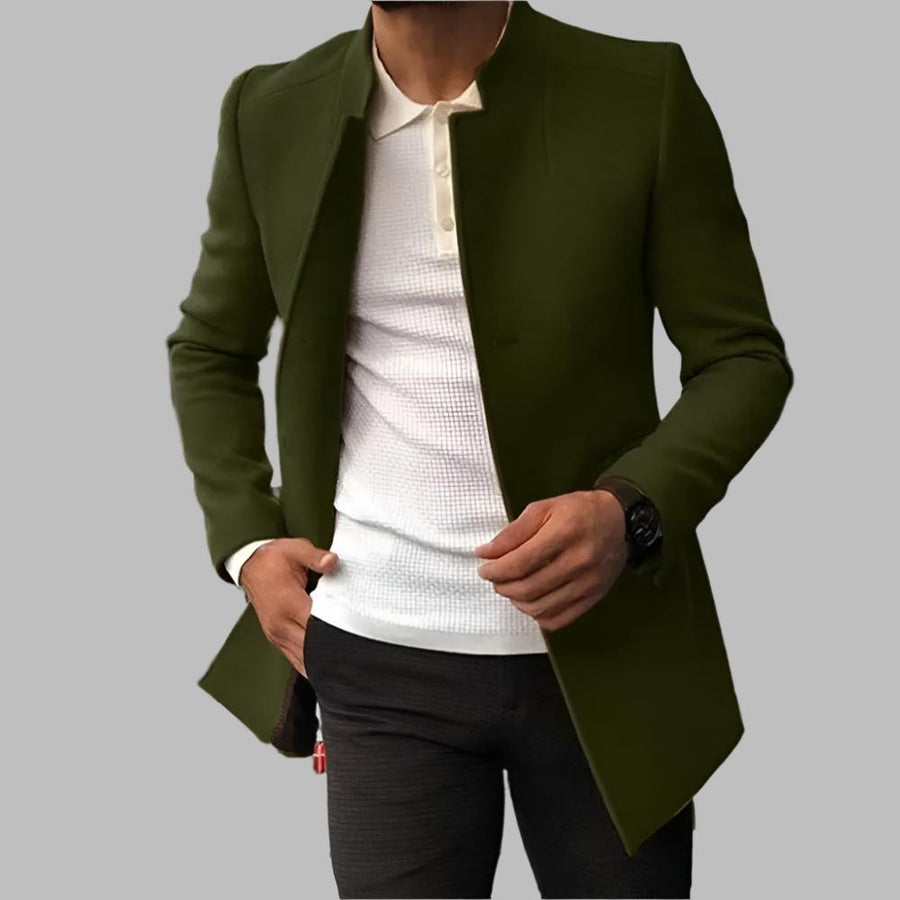 Men's Elegant Overcoat Tailored Fit Double-Breasted Classic Style Formal