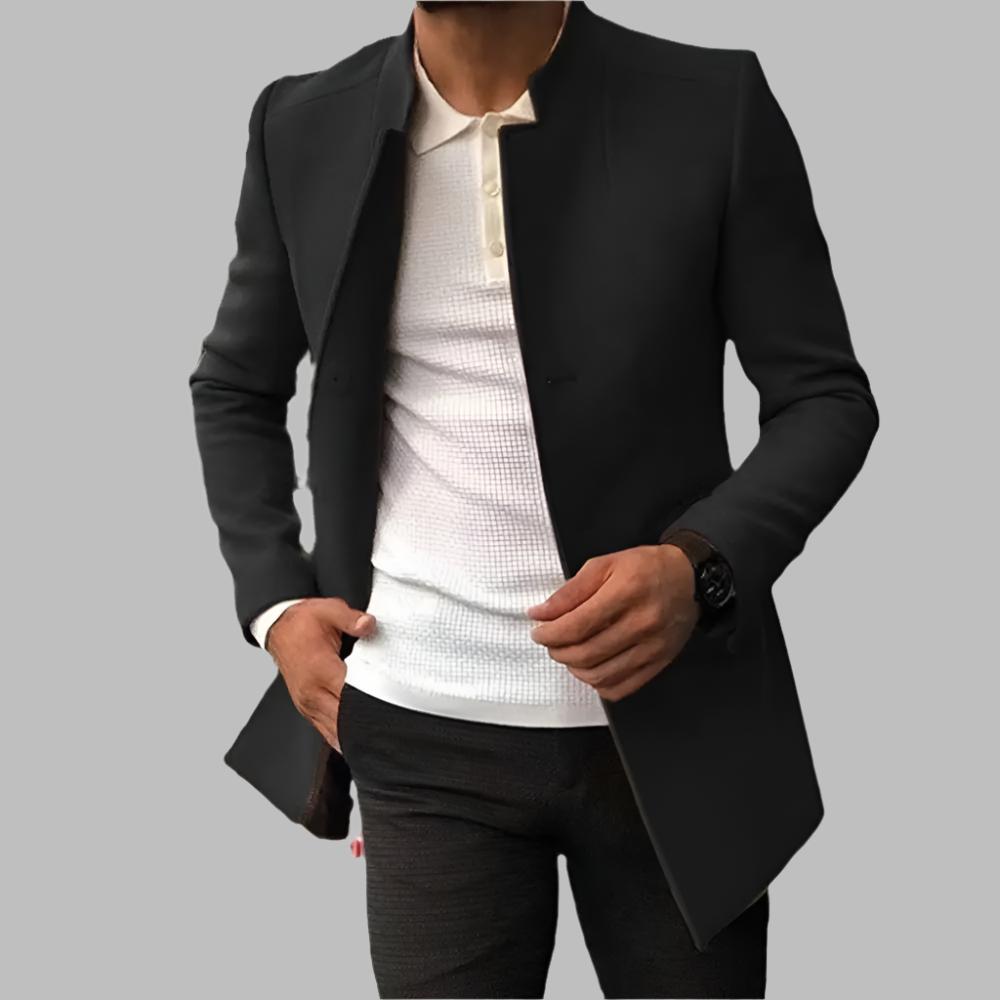 Men's Elegant Overcoat Tailored Fit Double-Breasted Classic Style Formal