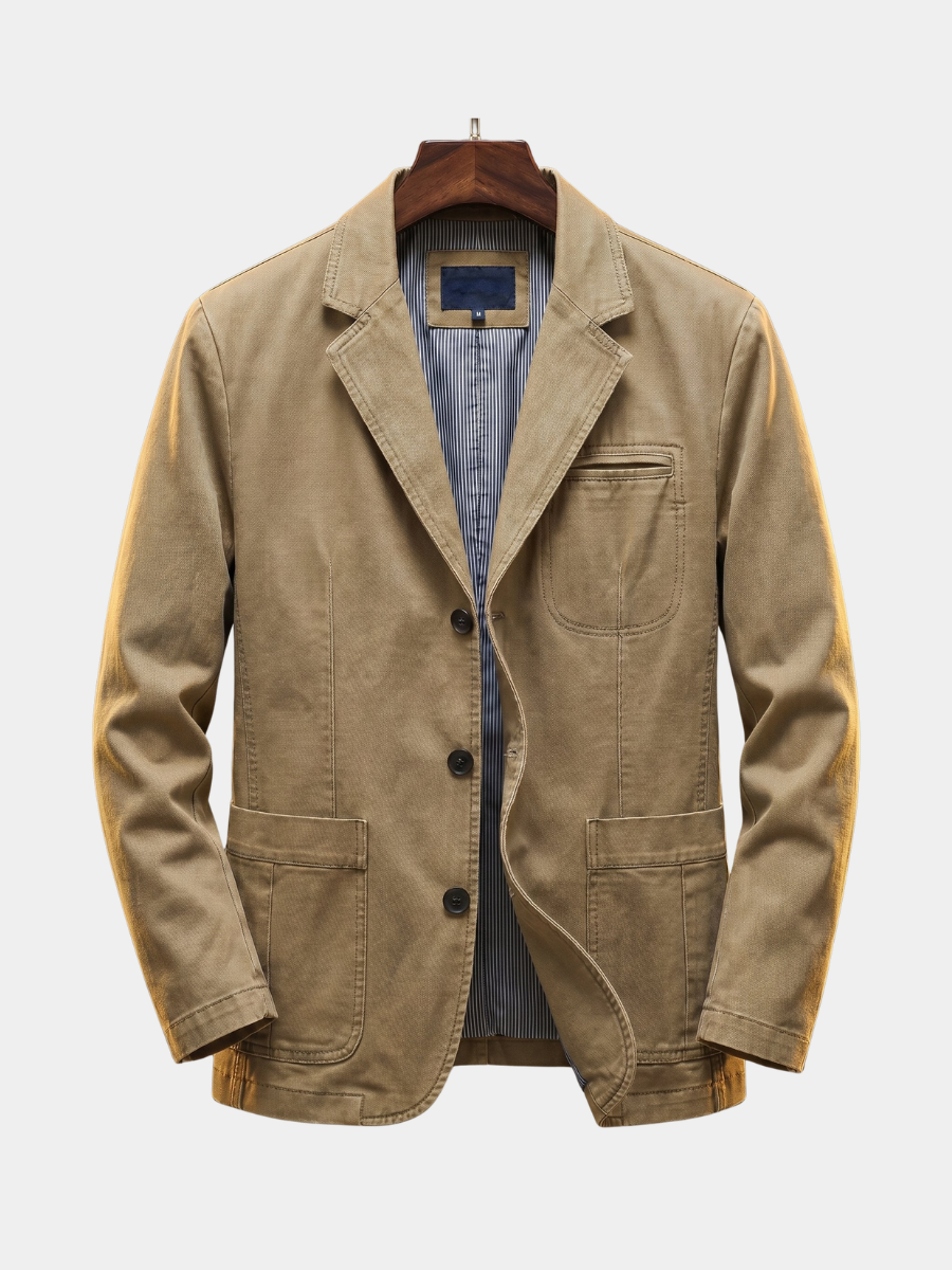 Men's Blazer Jacket Tailored Fit Single-Breasted Casual Smart-Casual