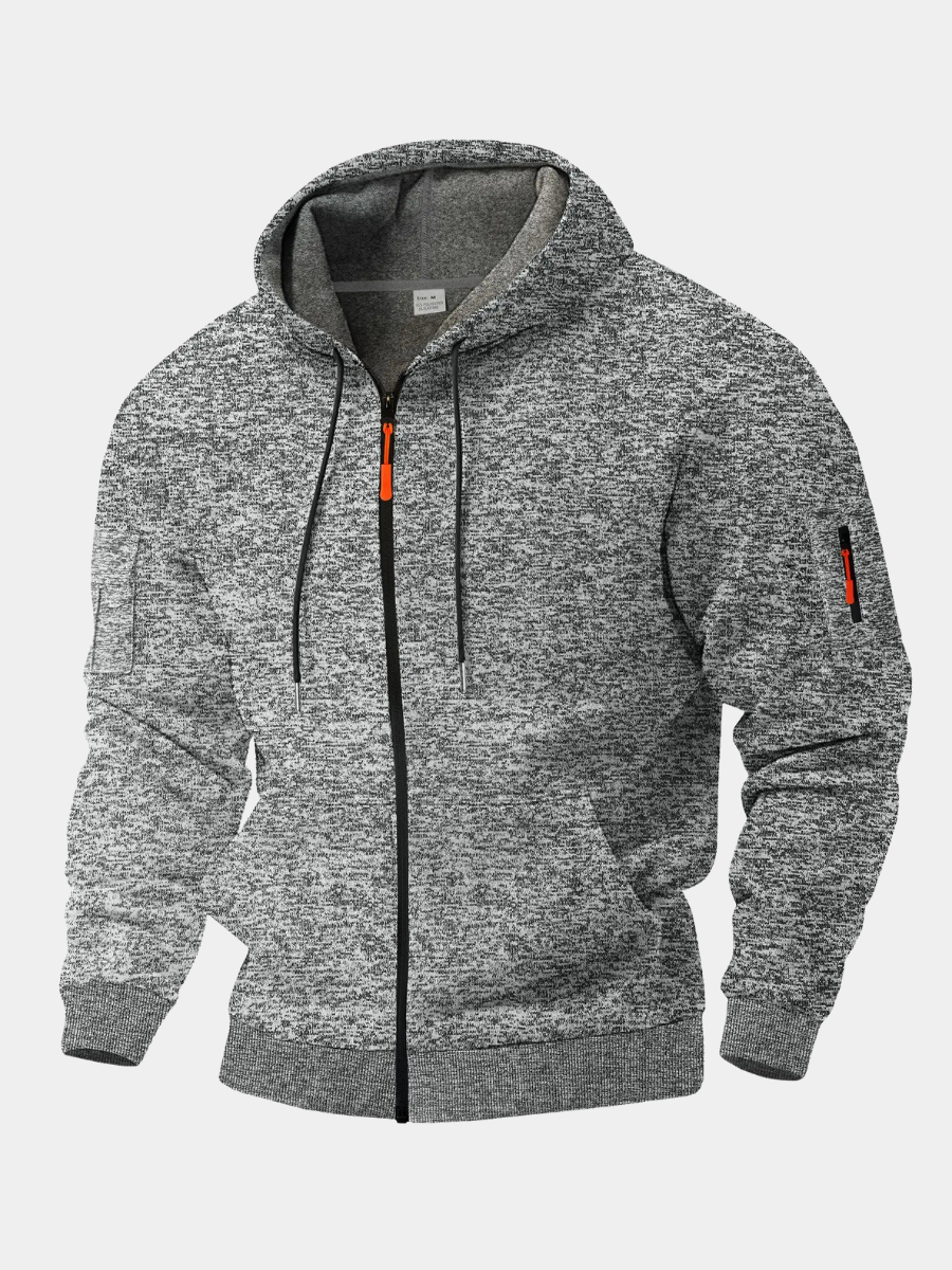 Men's Zip-Up Fleece Jacket Relaxed Fit Long Sleeve Casual Layering