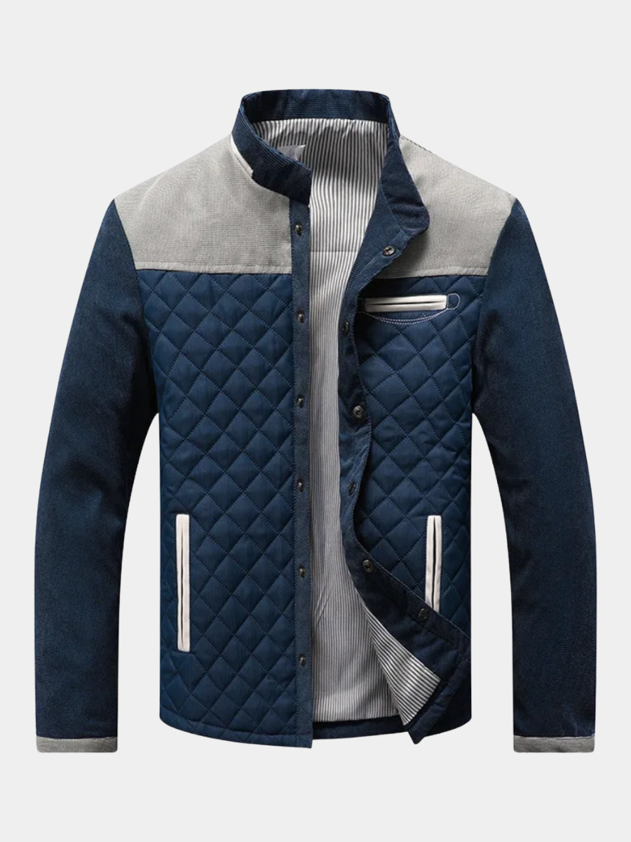 Men's Structured Veste Jacket Tailored Fit Long Sleeve Button Closure Smart-Casual